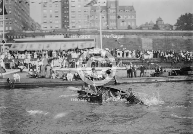 Canoe Tilting, between c1910 and c1915. Creator: Bain News Service.