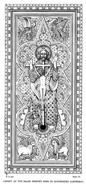 Canopy of the Black Prince's tomb in Canterbury Cathedral. Artist: Unknown