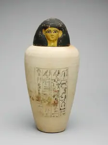 Canopic Jar of the Overseer of the Builders of Amun, Amenhotep, Egypt, New Kingdom, Dynasty 18... Creator: Unknown