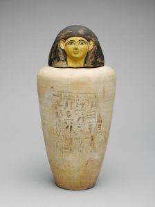 Canopic Jar of the Overseer of the Builders of Amun, Amenhotep, Egypt, New Kingdom, Dynasty... Creator: Unknown