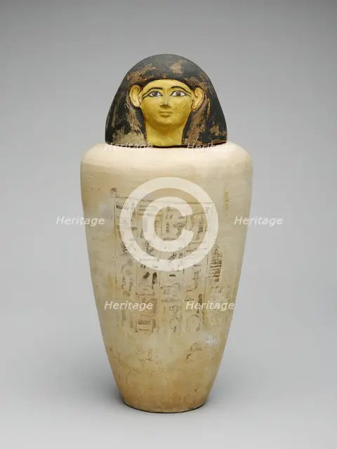 Canopic Jar of the Overseer of the Builders of Amun, Amenhotep, Egypt, New Kingdom, Dynasty... Creator: Unknown.