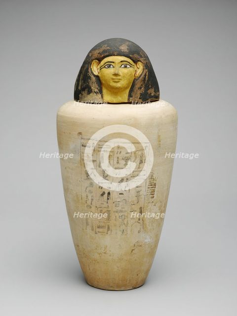 Canopic Jar of the Overseer of the Builders of Amun, Amenhotep, Egypt, New Kingdom, Dynasty... Creator: Unknown.