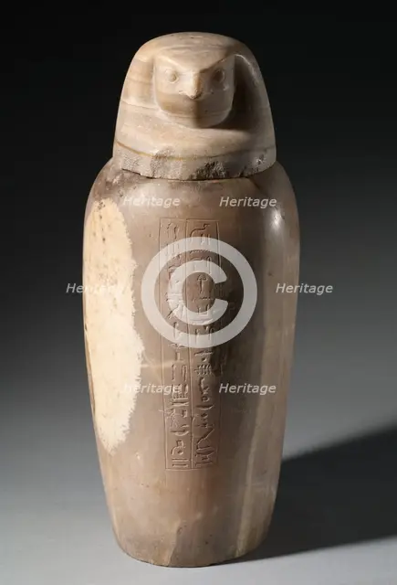 Canopic Jar with Falcon's Head, 664-525 BC. Creator: Unknown.