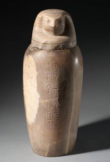 Canopic Jar with Falcon's Head, 664-525 BC. Creator: Unknown