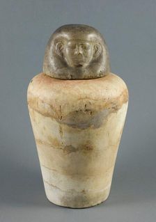 Canopic Jar with Human Head Lid, Egypt, Middle Kingdom, Dynasty 12 (about 1985-1773 BCE). Creator: Unknown
