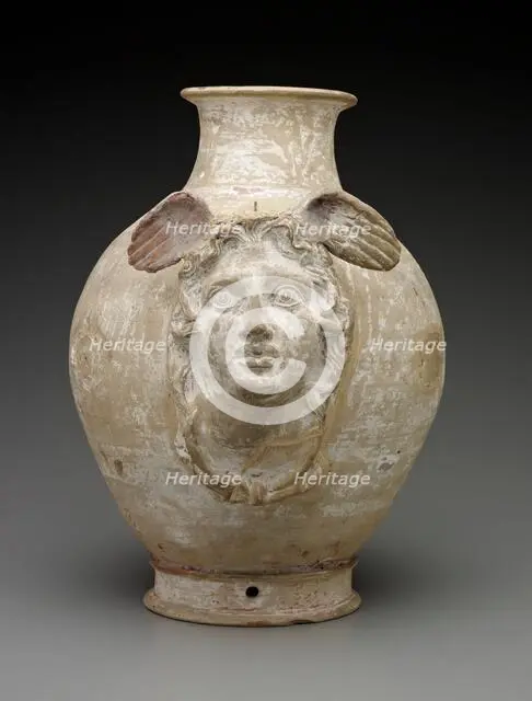 Canosan White-Ground Amphora with Protomes: Medusa and Centaurs, 3rd-2nd centuries BC. Creator: Unknown.