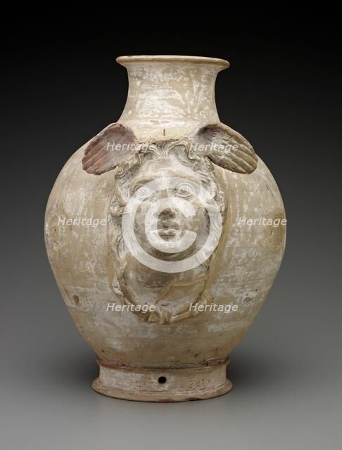 Canosan White-Ground Amphora with Protomes: Medusa and Centaurs, 3rd-2nd centuries BC. Creator: Unknown.