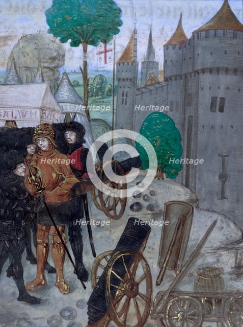 Cannon and equipment, late 15th century. Creator: Unknown.