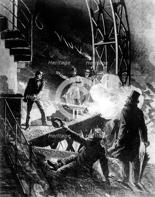 Cannon blast to mark the end of the Paris Exhibition, 1889. Creator: Unknown.
