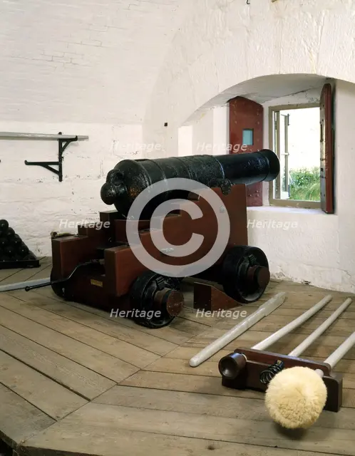 Cannon, Dartmouth Castle, Devon, 1994. Artist: J Bailey