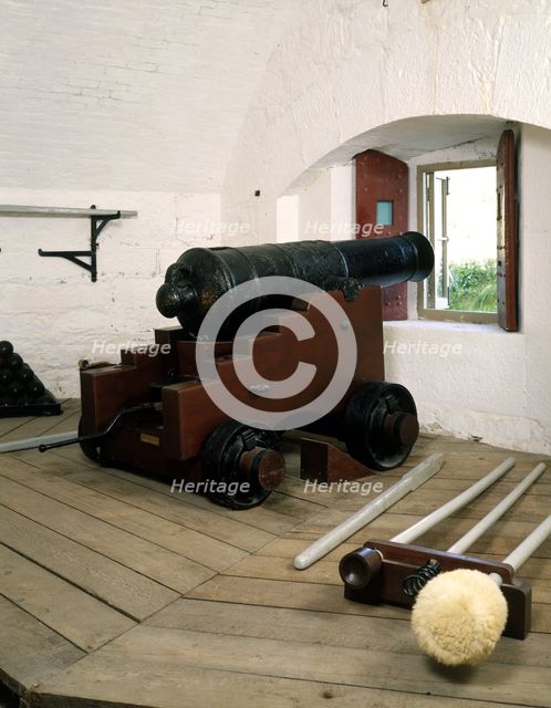 Cannon, Dartmouth Castle, Devon, 1994. Artist: J Bailey