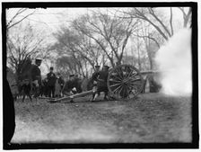 Cannon Firing, between 1909 and 1914. Creator: Harris & Ewing