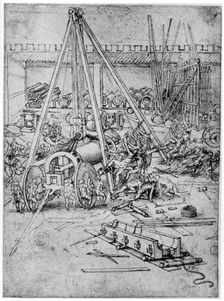 Cannon foundry, 1487 (1954).Artist: Leonardo da Vinci