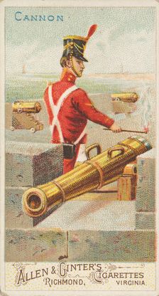 Cannon, from the Arms of All Nations series (N3) for Allen & Ginter Cigarettes Brands, 1887. Creator: Allen & Ginter