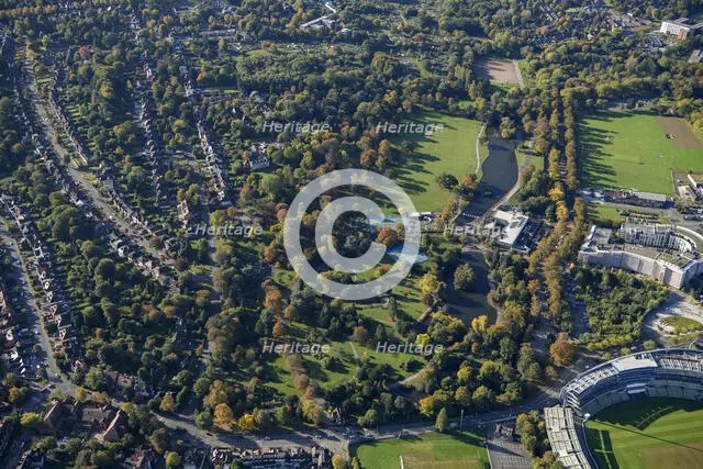 Cannon Hill Park, a late 19th century public park, Birmingham, 2024. Creator: Damian Grady.