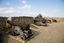Cannon in the medieval fortress of Tarragona, Catalonia, Spain, 2007. Creator: Samuel Magal