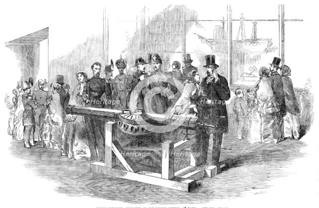 Cannon Revolver, exhibited in the Marine Museum, at Paris, 1854. Creator: Ebenezer Landells.