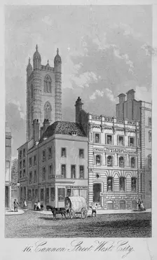 Cannon Street West, City of London, 1860. Artist: Anon