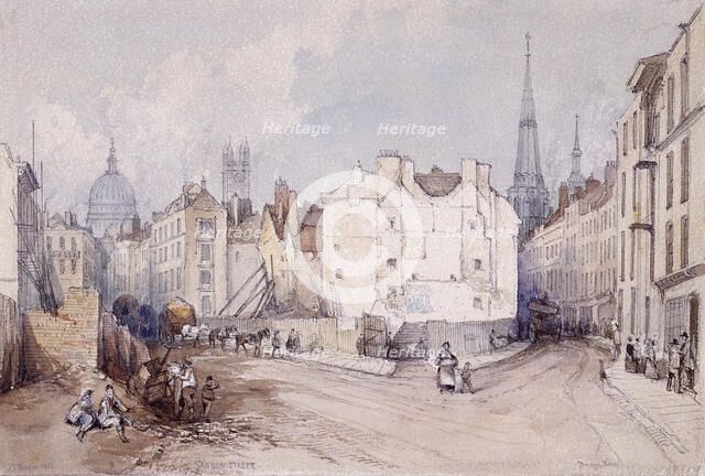 Cannon Street, London, 1851. Artist: Thomas Colman Dibdin