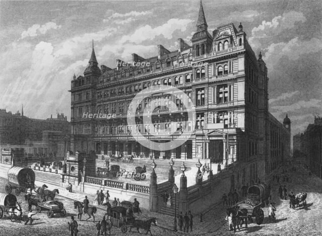 Cannon Street Railway Station, City of London, c1870 (1878). Artist: Unknown.