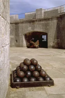 Cannonballs at Portland Castle, Weymouth, Dorset, 1998. Artist: J Bailey