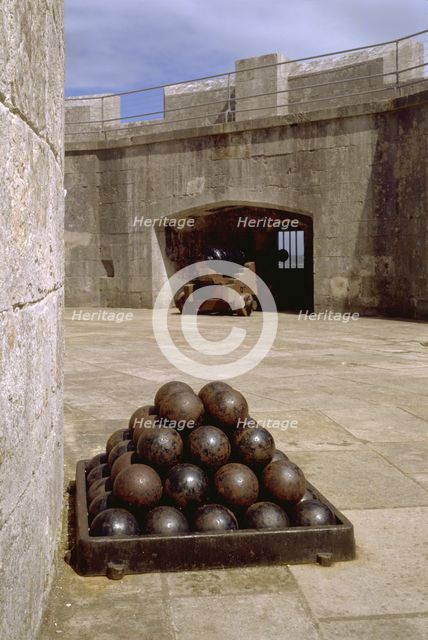 Cannonballs at Portland Castle, Weymouth, Dorset, 1998. Artist: J Bailey