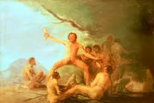 Cannibals savouring human remains 1800-1808. Artist: Francisco Goya
