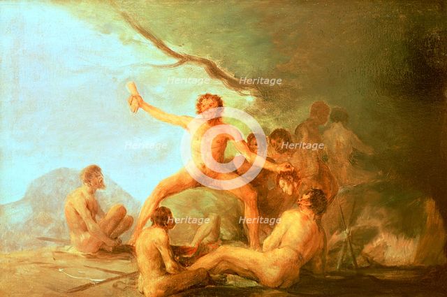 'Cannibals savouring human remains', 1800-1808.  Artist: Francisco Goya