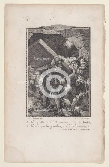 Canto 13, Stanza 38, from Orlando Furioso, 1772-74., 1772-74. Creator: Nicolas de Launay.