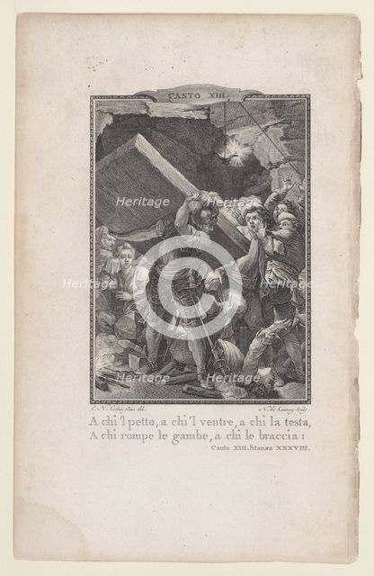 Canto 13, Stanza 38, from Orlando Furioso, 1772-74., 1772-74. Creator: Nicolas de Launay.