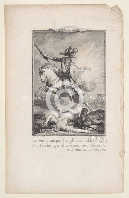 Canto 22, Stanza 86, from Orlando Furioso, 1772., 1772. Creator: Nicolas de Launay.