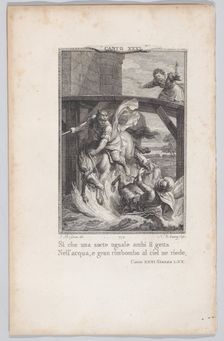 Canto 31, Stanza 70, from Orlando Furioso, 1774., 1774. Creator: Nicolas de Launay