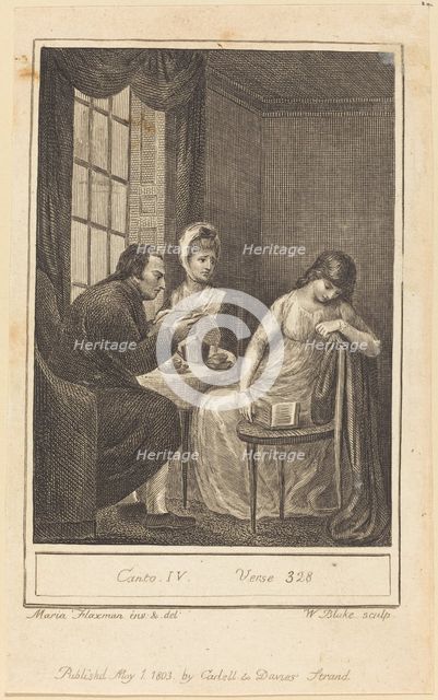 Canto IV, Verse 328, 1803. Creator: William Blake.