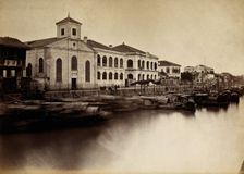 Canton, China: a missionary church and missionaries houses, 18--. Creator: Unknown