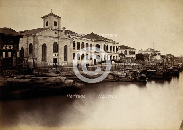 Canton, China: a missionary church and missionaries' houses, 18--. Creator: Unknown.