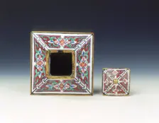 Canton enamel condiment jar and cover, Qing dynasty, China, 18th century. Creator: Unknown