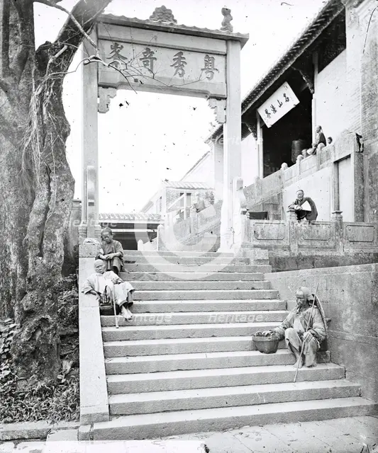 Canton (Guangzhou), Kwangtung (Guangdong) province, China: ancient Chuting stone memorial..., 1871. Creator: John Thomson.