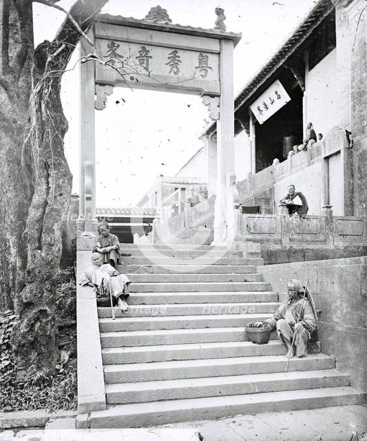 Canton (Guangzhou), Kwangtung (Guangdong) province, China: ancient Chuting stone memorial..., 1871. Creator: John Thomson.