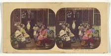 Canton. Group of Chinese Ladies of Rank, Dressed in Evening Costume., 1858-1859. Creators: Pierre Joseph Rossier, Negretti and Zambra