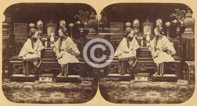 Canton. Portraits of Two Chinese Beauties, Wives of a Mandarin of the First Class or Blue...1858-59. Creators: Pierre Joseph Rossier, Negretti and Zambra.