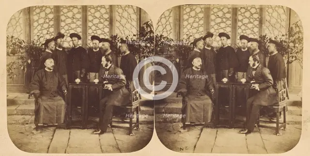 Canton. Portraits of Pey Kwei, the Governor of Canton, Mandarin of the Red Button..., 1858-1859. Creators: Pierre Joseph Rossier, Negretti and Zambra.