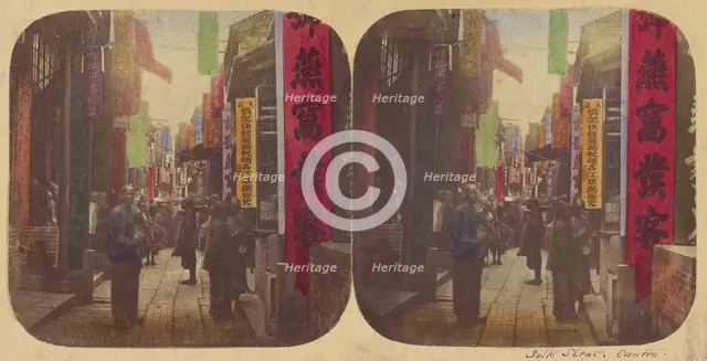 Canton - Silk Street, 1858-1859. Creators: Pierre Joseph Rossier, Negretti and Zambra.