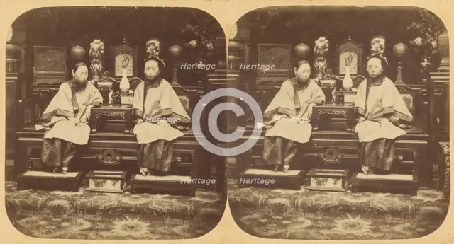 Canton. Two Chinese Ladies of Rank sitting for their Portraits., 1858-1859. Creators: Pierre Joseph Rossier, Negretti and Zambra.