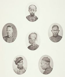 Cantonese Boy; Cantonese Merchant; Mongolian Male Head; A Venerable Head; A Labourer..., c. 1868. Creator: John Thomson