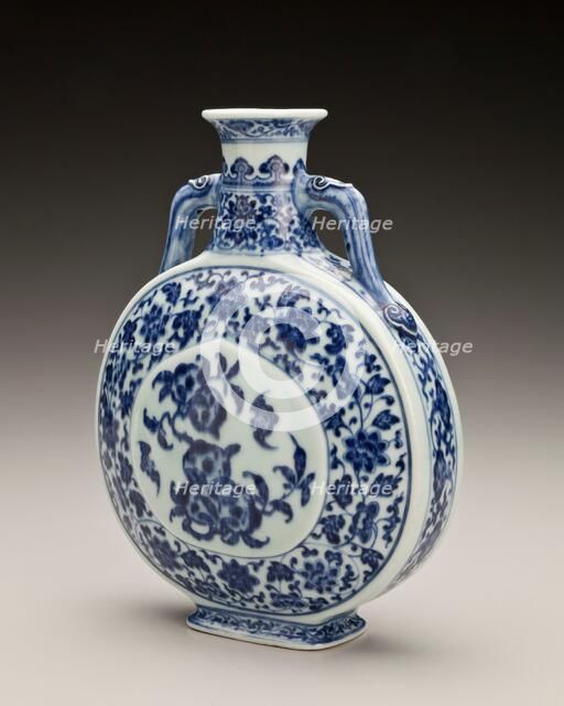 Canteen with peaches and bats design, 1736-1795. Creator: Unknown.