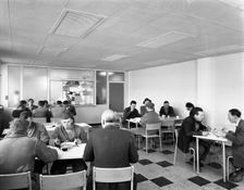 Canteen at Spillers Animal Foods, Gainsborough, Lincolnshire, 1961. Creator: Michael Walters