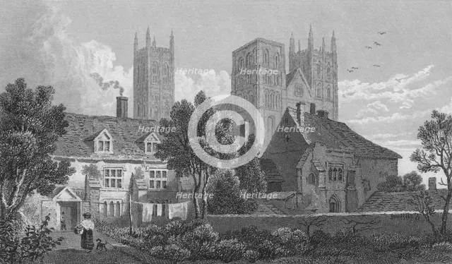 'Canterbury Cathedral. Kent', c1831. Artist: Henry Adlard.
