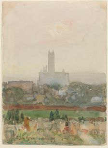 Canterbury Cathedral (recto), 1889. Creator: Childe Hassam (American, 1859-1935)