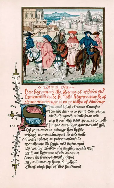 Canterbury pilgrims, c1420 (19th century). Artist: Unknown
