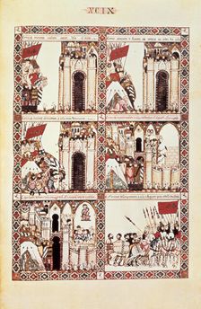 Cantiga XCIX: Como Santa Maria destruyu un gran poboo de mouros que entraran ha vila de crischao…